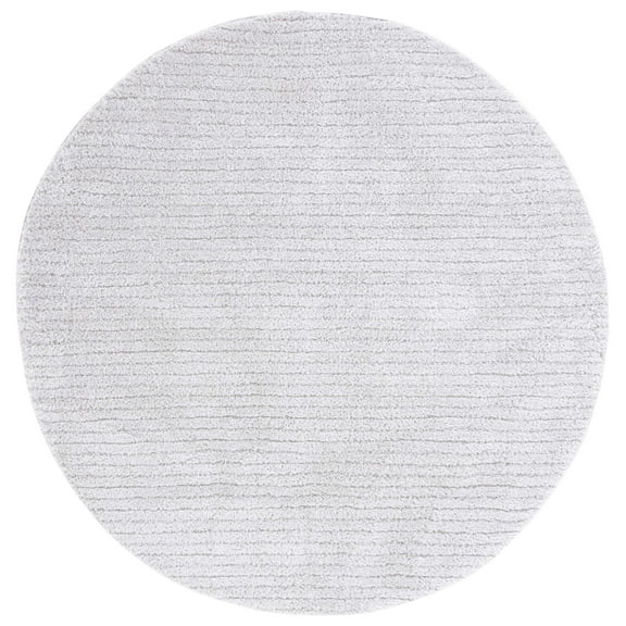 SAFAVIEH Tahoe Candyce Solid Shag Area Rug, Light Grey, 6'7" x 6'7" Round