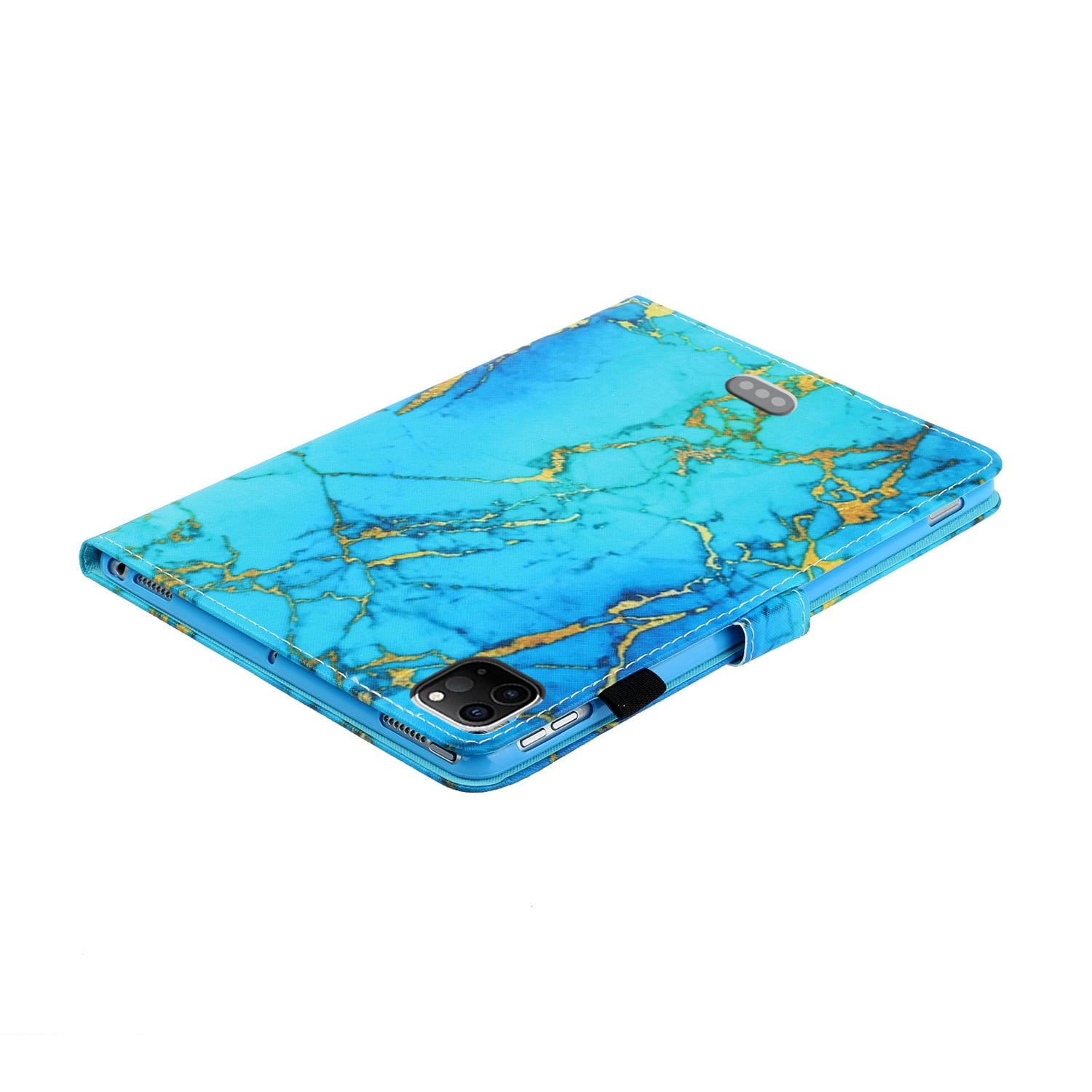 Allytechgroup Slim Fit Case for iPad Pro 11 M4 Case 2024 with Pencil Holder, PU Leather Shockproof Multi Angle Stand Pencil Holder Bumper Tablet Case for Apple iPad Pro 11 inch 2024, Blue Marble