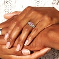 thumbnail image 5 of Clara Pucci 18K White Gold Princess Cut 1Ct Simulated Pink Diamond Engagement Ring + Matching Band - Luxury Box Included, 5 of 7