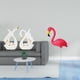 thumbnail image 2 of Elegante figura de cisne y flamenco de cerámica, ideal para decorar estanterías, armarios y jardines. Adorno navideño de primavera., 2 of 8
