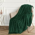 PAVILIA Plush Sherpa Fleece Throw Blanket, Emerald Green, Lightweight