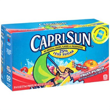 Capri Sun 100% Fruit Punch Juice Pouches - 10 Pack, No Added Sugar, All Natural Fruit Juice For Kids Lunches