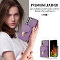 thumbnail image 4 of for Samsung Galaxy S21 Plus Case Wallet with Shoulder Strap for Women - Crossbody Lanyard,Zipper Pocket,Credit Card Holder,Shockproof - Metal Buckle Closure Premium PU Leather Case, Purple, 4 of 15