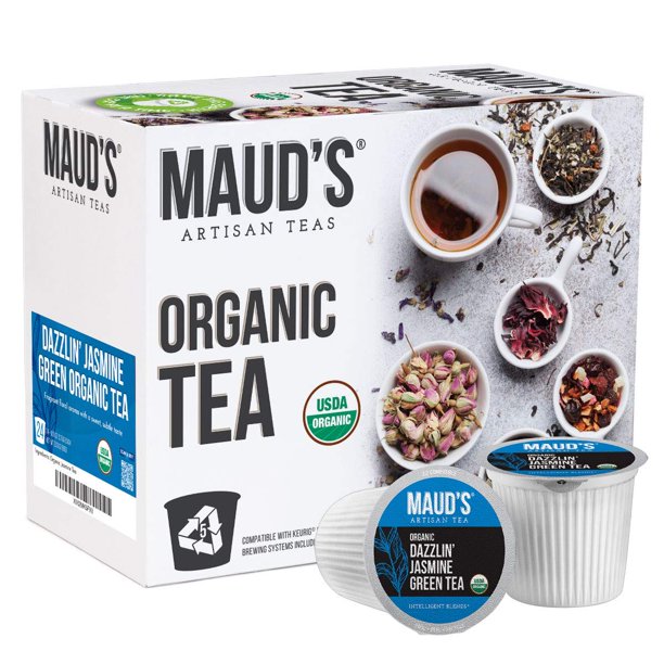 Maud's Organic Jasmine Green Tea (Dazzlin' Jasmine), 24ct. Solar Energy Produced Recyclable