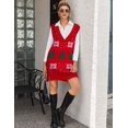 thumbnail image 3 of Zeagoo Women's Sweater Vest Dress Oversized Sleeveless V-Neck Casual Pullover Sweater Fall Winter Knit Slit Short Dress, 3 of 6