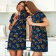 thumbnail image 4 of Easygdp Sea Turtles Swimming Camisón de manga corta para mujer, informal, estampado, 4 of 6