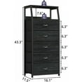 thumbnail image 3 of Tall 3 Drawers Dresser, Vertical Storage Tower for Bedroom, Hallway, Entryway, Nursery, Closet Organizer, Nightstand Bedside Table Furniture, Sturdy Steel Frame, Wood Top, 3 of 7