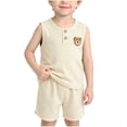 thumbnail image 2 of Freshbabe Boys 2-Piece Outfit, Print Sleeveless Tank Top and Elastic Shorts, Cute Casual Summer Playwear, Multi-Colors, 2 of 7