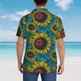 thumbnail image 4 of Fuzoiu Sunflowers Print Hawaiian Shirt for Men, Summer Beach Casual Short Sleeve Button Down Shirts, Men’s Beach Summer Shirts with Pocket,XX-Large, 4 of 7