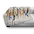thumbnail image 3 of Carnival Soft Flannel Fleece Blanket, Viva Rio De Janeiro Typography with Dancers and Cultural Instruments Joyful Theme, Cozy Plush for Indoor and Outdoor Use, 50" x 70", Multicolor, by Ambesonne, 3 of 6