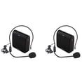 thumbnail image 1 of 2X Portable Microphone Loud Speaker Mini with USB TF Card FM Radio for Teacher Tour Guide(Black), 1 of 2