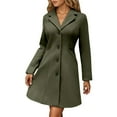 thumbnail image 7 of Plus Size Long Trench Coat with Notched Lapel Slim Fit Wool Blend Winter Overcoat for Women, 7 of 7