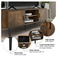 thumbnail image 3 of Mid-Century Modern 55" TV Stand with 2 Side Doors, Entertainment Center Console w/Shelves for Bedroom, Living Room, Office - Supports up to 65 Inch TV & 150 lbs Large Cabinet - Rustic, 3 of 5
