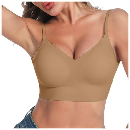

XFHLMJFF U Neck Womens Bras Breable Soft Cozy Casual Low Back For Wirefree Seamless Backless Multiway Straps Convertible With Padded Removeable Trendy Underwear