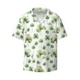 thumbnail image 4 of Uemuo St Patrick's Day3 Pattern Cotton Linen Short Sleeve Shirts,Casual Lightweight Button Down Shirts,Vacation Beach Summer Tops-X-Large, 4 of 7