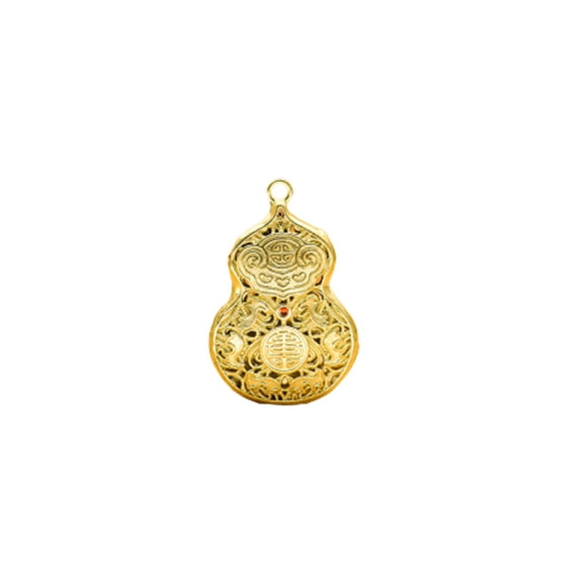 Qarigey Colgantes de latón con patrón de loto de calabaza, colgante dorado a prueba de decoloración, accesorio de joyería resistente, collar, regalo Accesorios de disfraces Brillante Plano NO2 Qarigey AP016745-03