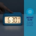 thumbnail image 3 of REGALWOVEN Small Digital Alarm Clock for Bedroom, Alarm Clocks with Big Numbers Display, Temperature, Snooze, 12/24H for Deep Sleepers Blue, 3 of 6