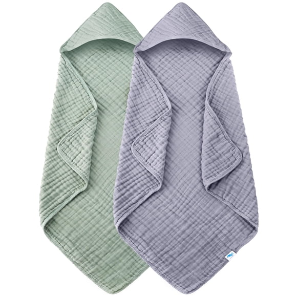 Toallas de baño con capucha para bebés SWEET DOLPHIN, 100% algodón, paquete de 2