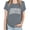Gray, variant on YHAJDS Women's Round Neck Tops AUNTIE Letter Print Short Sleeve Loose Casual Summer Tee