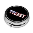 thumbnail image 2 of ZICANCN Round Pill Box Organizer with 3 Compartment, American Usa Us Flag Trust Portable Travel Pill Cases for Pocket or Purse, 2 of 6
