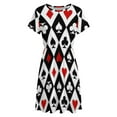 thumbnail image 4 of Gambling Casino Cards Dress Summer Street Style Dresses Female Short Sleeve Printed Sundress, 4 of 7