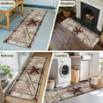 thumbnail image 5 of Texas Star Retro 2'x6' Runner Rugs for Hallway Kitchen Bedside Non Slip Washable, Red Wooden Berry Vintage Entryway Rug Runners with Rubber Backing, Long Carpet Runner for Laundry Room, 5 of 8