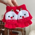 thumbnail image 5 of Honmine Children's Winter Gloves, Warm Knitted Half Finger Gloves with Snowman Design, Open Finger Top Gloves for Cold Weather, Holiday Themed Handwear, 5 of 6