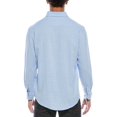 thumbnail image 2 of TailorByrd mens  Solid Linen-Blend Shirt, l, Blue, 2 of 3