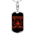 thumbnail image 5 of Not Just A Firefighter Stainless Steel or 18k Gold Premium Swivel Dog Tag Keychain, 5 of 10