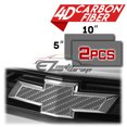 thumbnail image 2 of 2Pcs 5"x10" Chevy Emblem Bowtie 4D Gloss Gray Carbon Fiber Vinyl Wrap Sticker Decal Film Sheet, 2 of 8