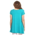 thumbnail image 4 of Women's Solid Casual Short Sleeve Loose Fit pockets Knit Tunic Top S-3XL, 4 of 4