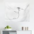 thumbnail image 1 of Minimalist Tapestry, Monochrome One Line Art Drawing Rose and Leafs with Colored Petals, Fabric Wall Hanging Decor for Bedroom Living Room Dorm, 2 Sizes, White and Burnt Sienna, by Ambesonne, 1 of 1