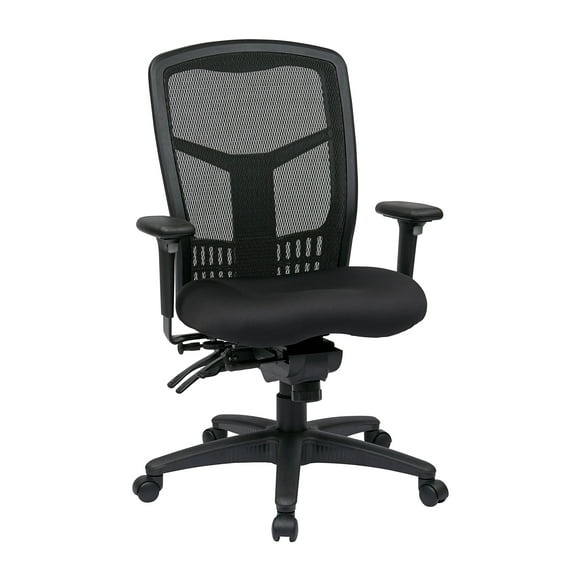 Office Star ProGrid Breathable Mesh Manager's Office Chair with Adjustable Seat Height, Multi-Function Tilt Control and Seat Slider, High Back, Coal FreeFlex Fabric