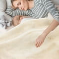 thumbnail image 5 of Eurhowing 71"x91" Fleece Throw Blanket for Couch, Super Soft Cozy Ribbed Blankets, Warm Fluffy Microfiber Bed Sofa Decor Blanket, Off-White, 5 of 10