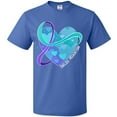 thumbnail image 3 of Inktastic Suicide Prevention Awareness Purple and Teal Heart Ribbon T-Shirt, 3 of 5