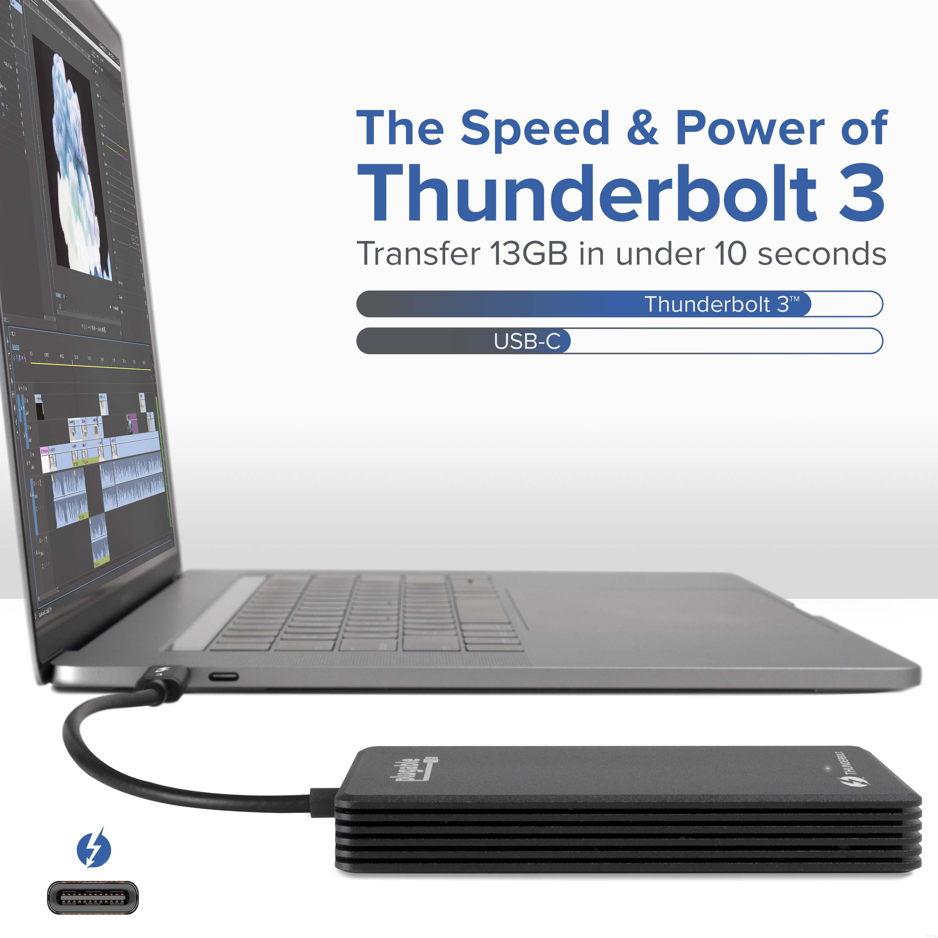 Plugable 2TB Thunderbolt 3 External SSD NVMe Drive (Up to 2400MBs/1800MBs R/W) - image 2 of 9