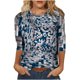 thumbnail image 1 of Blusa de cuello redondo de manga larga con estampado degradado de novedad clásica para mujer Pompotops  gfhjh19251, 1 of 1