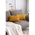 thumbnail image 2 of ZECATL Yellow Throw Pillow Covers: 2 Pack 12x20 Inch Boho Striped Cotton Linen Rectangular Decorative Pillow Cases with Tassels for Farmhouse Couch Sofa Chair, 2 of 7