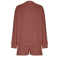 thumbnail image 4 of Wancir Women 2 Piece Outfits Sweatsuit Oversized Sweatshirt Lounge Sets 2024 Fashion Long Sleeve Shorts Matching Sets with Pockets, 4 of 6