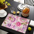 thumbnail image 4 of Pioneer Flower Floral Print Pattern Summer Placemats Table Placemats Set Of 4-Linen Kitchen Washable Placemats Table Mats 12x18 Inch Non-Slip Heat Resistant, 4 of 5