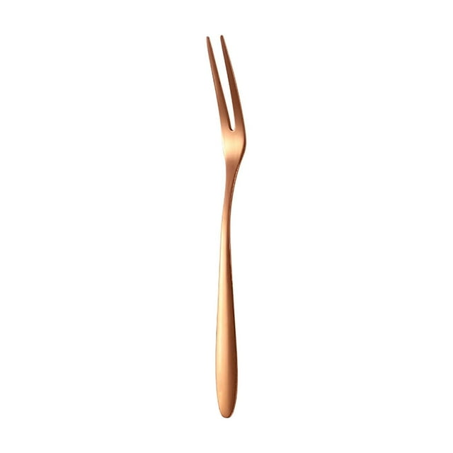 Stainless Steel Fruit Fork Two Prong Dessert Fork Salad Fork Cake Fork Modern Rose Gold Finish for Contemporary Dining Kitchenware Mirror Polished Easy Care