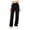 *Black, variant on Women's Elastic High Waisted Cargo Pants,Straight Leg Utility Trousers For Women,Ladies Pull-On Streetwear Pants with Zipper Pockets,Army Green,S-2XL