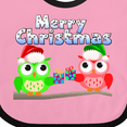 thumbnail image 4 of Inktastic Merry Christmas Owls Boys or Girls Baby Bib, 4 of 4