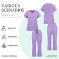 thumbnail image 5 of VIAOLI Women's Medical Scrubs Set - Quick Dry V-Neck Top with Pants, Multiple Pockets, Adjustable Drawstring, 10 colors, 5 of 6