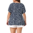 thumbnail image 4 of DARING DIVA Women's Plus Polka Dots Crew Neck Peplum Blouse 3X Navy Blue, 4 of 6