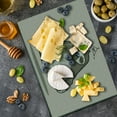 thumbnail image 5 of Sloth Cutting Board, Cartoon Sloth Meditates Lotus Position Relax Lifestyle Comic Inspirational, Decorative Tempered Glass Cutting and Serving Board, Large Size, Warm Taupe Sage Green, by Ambesonne, 5 of 5