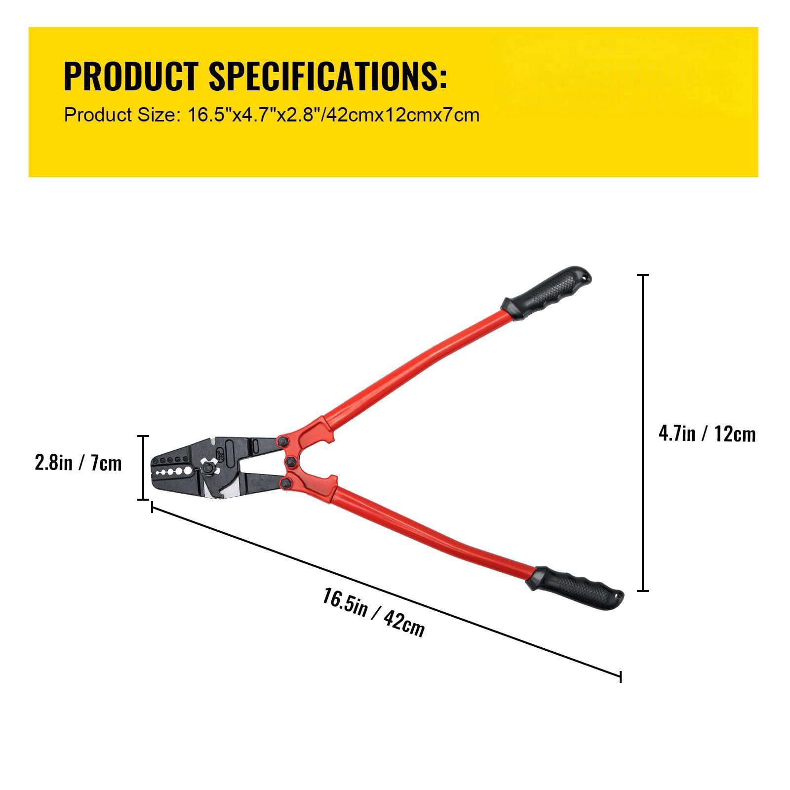 24 Inch Hand Swager Cable Wire Rope Cutter with Aluminum Copper Sleeves for 1/16 3/32 1/8 5/32 3/16 Inch