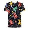 thumbnail image 5 of QQAMB Mardi Gras Shirt for Women Crewneck Carnival Outfits Holiday Party Short Sleeve Graphic Tees Multicolor 3XL, 5 of 6
