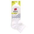 thumbnail image 3 of Hanes Absolute Active Men’s Cushioned Ankle Socks Pack, 3-Pack, Moisture Wicking White Assortment 6-12, 3 of 3