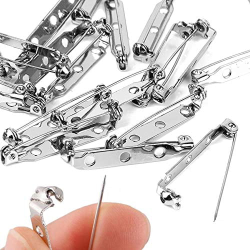 50pcs Wholesale 25mm Brooch Back Safety Pin Back Catch 3 holes Findings 